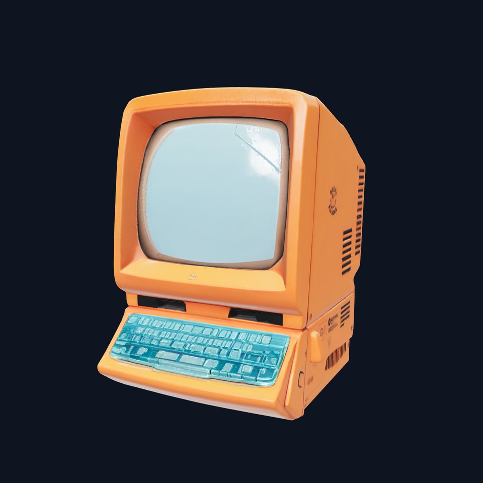 Retro Orange Computer model pack